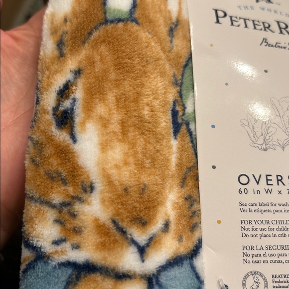 Peter Rabbit Blue and Brown 60X70 Oversized Throw - Picture 9 of 10